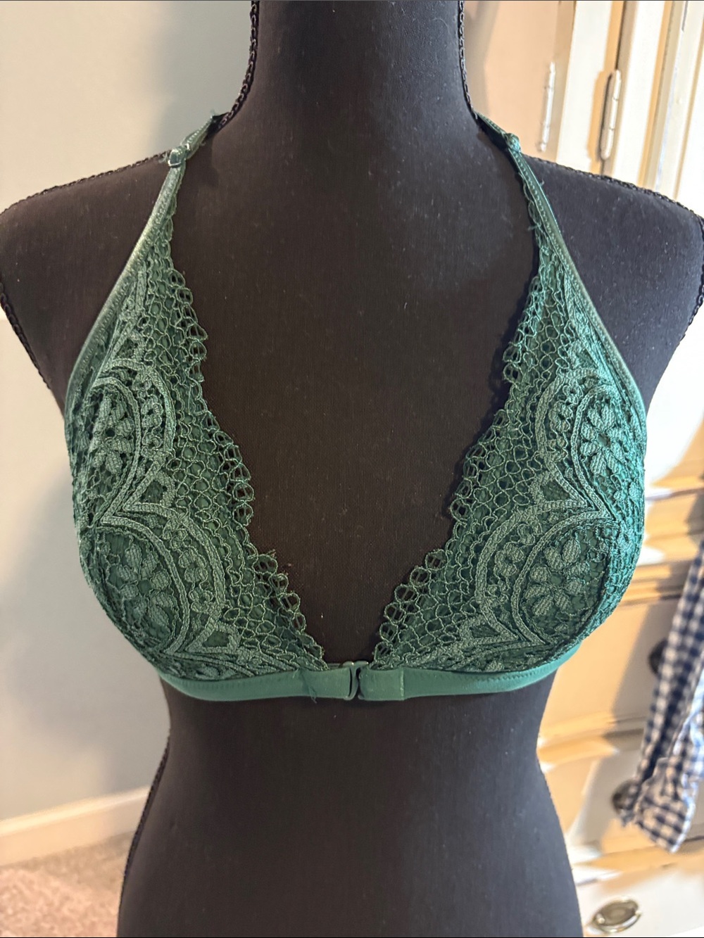 Victoria's Secret Green Lace Halter Bralette